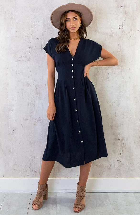 Musthave Deal Midi Knopen Jurk Sevilla 4 Musthave Deal Midi Knopen Jurk Sevilla - Afbeelding 2