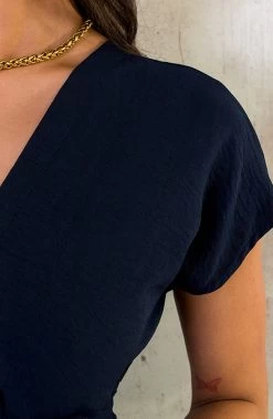 Midi Knopen Jurk Sevilla Marine -Kleding Promotie Winkel Midi Knopen Jurk Sevilla Marine 586x900 1