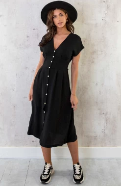 Musthave Deal Midi Knopen Jurk Sevilla 10 Musthave Deal Midi Knopen Jurk Sevilla -Kleding Promotie Winkel Midi Knopen Jurk Sevilla Zwart 7 586x900 2