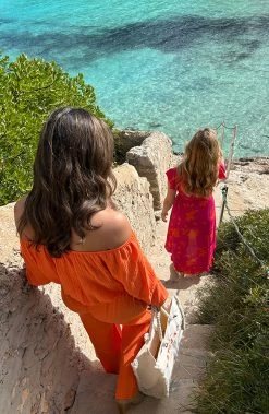 Flower Jurk Midi Roze Oranje -Kleding Promotie Winkel Midi Overslag Jurk Flower Roze Oranje1 586x900 1