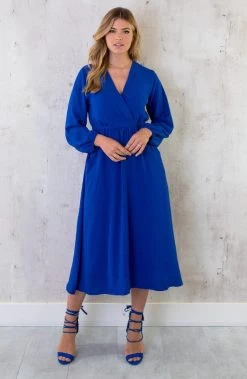 Midi Pocket Dress Kobalt -Kleding Promotie Winkel Midi Pocket Dress Kobalt 2 586x900 1