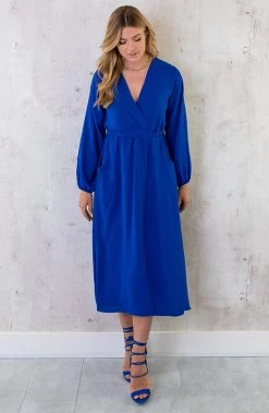 Midi Pocket Dress Kobalt -Kleding Promotie Winkel Midi Pocket Dress Kobalt 4 586x900 1