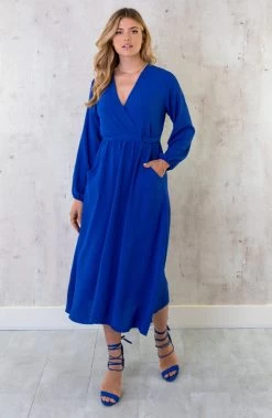 Midi Pocket Dress Kobalt -Kleding Promotie Winkel Midi Pocket Dress Kobalt 5 586x900 1