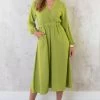 Midi Pocket Dress Olive -Kleding Promotie Winkel Midi Pocket Dress Olive 5 586x900 1