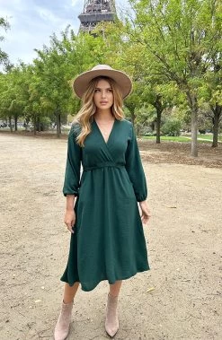 Midi Pocket Dress Smaragd -Kleding Promotie Winkel Midi Pocket Dress Smaragd 8 586x900 1