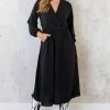 Midi Pocket Dress Zwart -Kleding Promotie Winkel Midi Pocket Dress Zwart 586x900 1