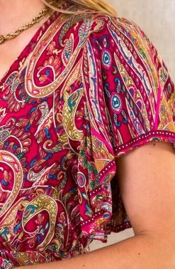 Midi Print Jurk Deluxe Fuchsia -Kleding Promotie Winkel Midi Print Jurk Deluxe Fuchsia 586x900 1