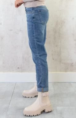 Chelsea Gesp Boots Beige -Kleding Promotie Winkel Mom Fit Jeans Light Blue 3 586x900 2