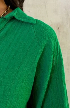 Co-ord Katoen Feminine Bright Green -Kleding Promotie Winkel Mousseline Embroidery Co ord Bright Green 1 586x900 1