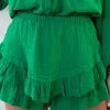 Skort Katoen Feminine Bright Green -Kleding Promotie Winkel Mousseline Embroidery Co ord Bright Green 2 586x900 4