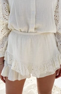 Mousseline Skort Embroidery Ecru