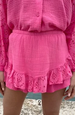 Mousseline Embroidery Co-ord Fuchsia -Kleding Promotie Winkel Mousseline Embroidery Co ord Fuchsia 586x900 1