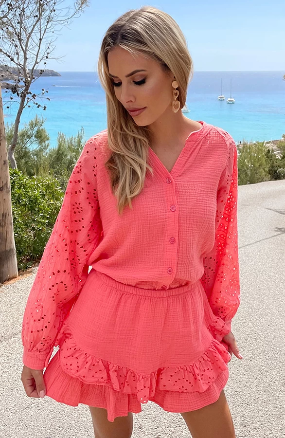 Mousseline Embroidery Co-ord Koraal 3 Mousseline Embroidery Co-ord Koraal