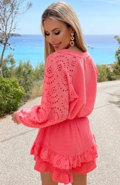 Mousseline Embroidery Co-ord Koraal 13 Mousseline Embroidery Co-ord Koraal -Kleding Promotie Winkel Mousseline Embroidery Co ord Koraal 5 586x900 2