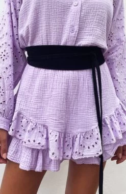 Mousseline Skort Embroidery Lila