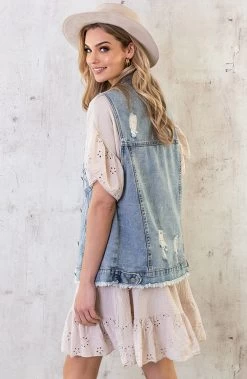 Mousseline Embroidery Oversized Jurk Beige -Kleding Promotie Winkel Mousseline Embroidery Oversized Jurk Beige 7 1 586x900 1