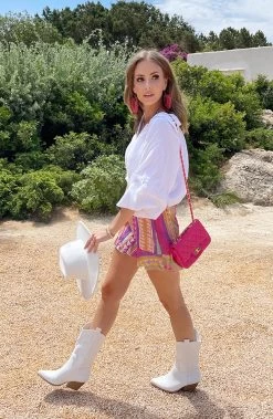 Aztec Multicolor Skort -Kleding Promotie Winkel Mousseline Oversized Blouse Ecru2 586x900 1