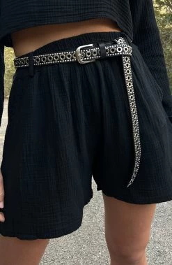 Mousseline Oversized Shorts Zwart