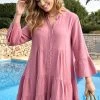 Mousseline Oversized Tuniek Dust Roze -Kleding Promotie Winkel Mousseline Oversized Tuniek Dust Roze 2 586x900 1