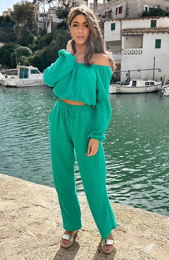 Mousseline Pants Green 6 Mousseline Pants Green - Afbeelding 4