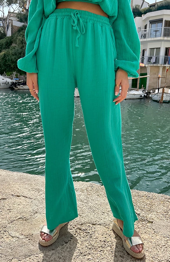 Mousseline Pants Green 3 Mousseline Pants Green