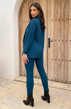 Basic Blazer Petrol 20 Basic Blazer Petrol -Kleding Promotie Winkel Musthave Deal Dames Pak Petrol 5 586x900 1