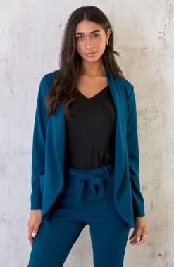 Musthave Deal Basic Blazers -Kleding Promotie Winkel Musthave Deal Dames Pak Petrol 6 586x900 2