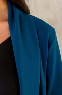 Basic Blazer Petrol 25 Basic Blazer Petrol -Kleding Promotie Winkel Musthave Deal Dames Pak Petrol 8 586x900 1