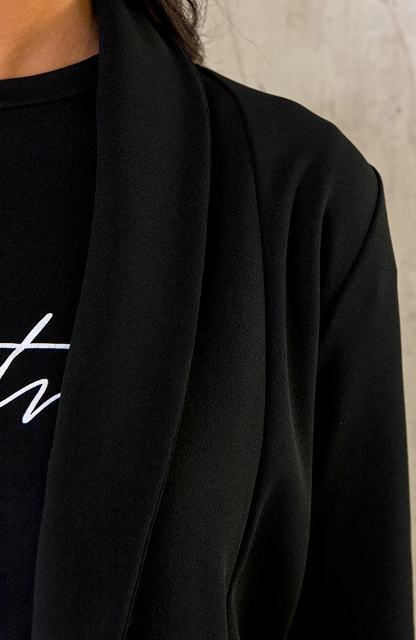 Basic Blazer Zwart 10 Basic Blazer Zwart - Afbeelding 8