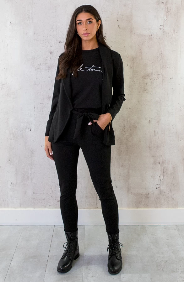 Basic Blazer Zwart 11 Basic Blazer Zwart - Afbeelding 9