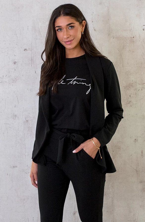 Basic Blazer Zwart 7 Basic Blazer Zwart - Afbeelding 5