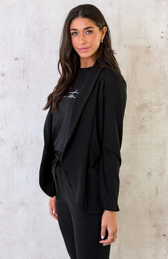 Basic Blazer Zwart 8 Basic Blazer Zwart - Afbeelding 6