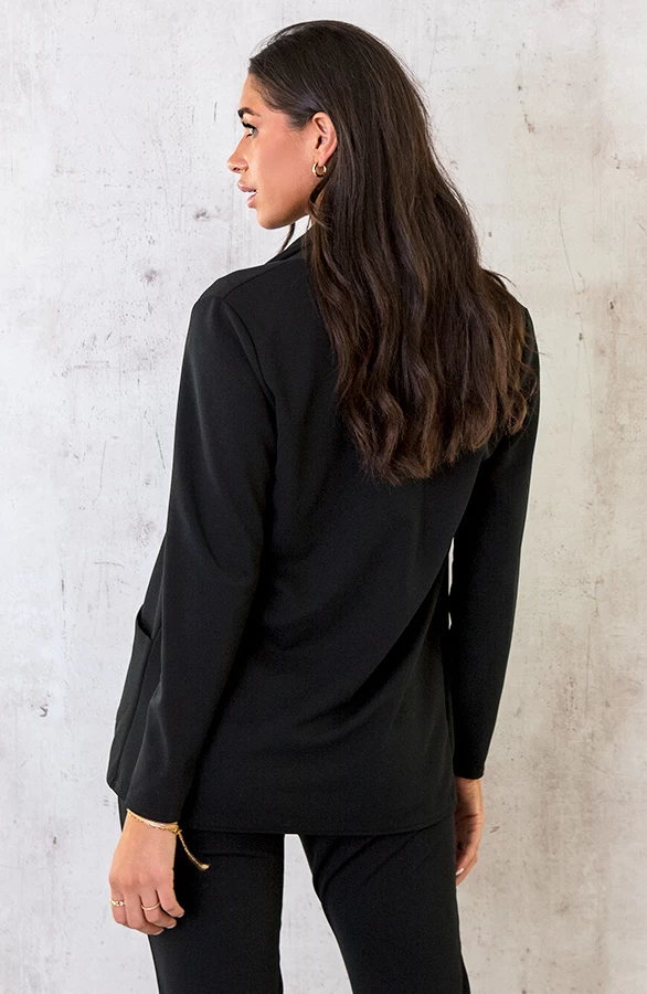 Basic Blazer Zwart 9 Basic Blazer Zwart - Afbeelding 7
