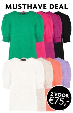 Musthave Deal Hartjes Knitted Pofmouwen Tops