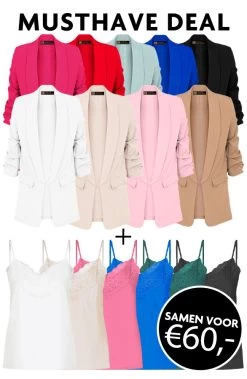 Musthave Deal Limited Blazer + Silk Lace Spaghetti Top