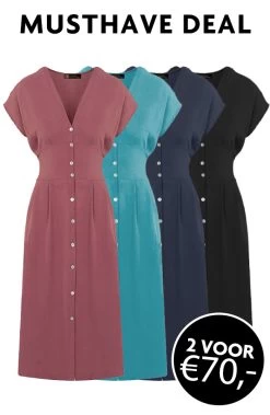 Musthave Deal Midi Knopen Jurk Sevilla