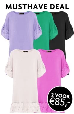 Musthave Deal Mousseline Embroidery Oversized Jurk