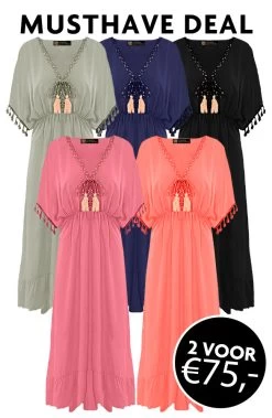 Musthave Deal Oversized Jurk Gouden Detail Maxi