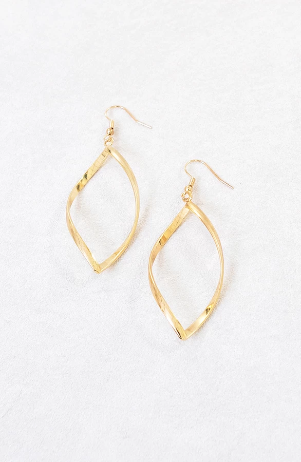 Open Twisted Oorbellen Goud 3 Open Twisted Oorbellen Goud