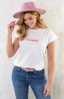 Fedora Hoed Aztec Dust Roze -Kleding Promotie Winkel Oui Cherie Top Roze 2 586x900 2