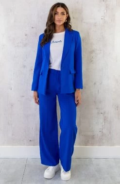 Palazzo Pants Dames Kobalt -Kleding Promotie Winkel Oversized Dames Pak Kobalt 4 586x900 2