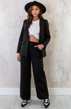Oversized Blazer Dames Zwart -Kleding Promotie Winkel Oversized Dames Pak Zwart 1 586x900 3