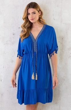 Musthave Deal Oversized Jurk Gouden Detail -Kleding Promotie Winkel Oversized Jurk Gouden Detail Kobalt 3 586x900 2