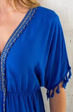 Oversized Jurk Gouden Detail Kobalt -Kleding Promotie Winkel Oversized Jurk Gouden Detail Kobalt 586x900 1