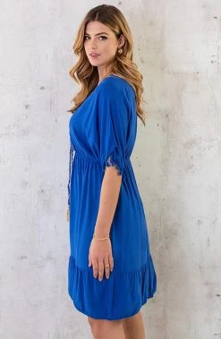 Oversized Jurk Gouden Detail Kobalt -Kleding Promotie Winkel Oversized Jurk Gouden Detail Kobalt 6 586x900 1