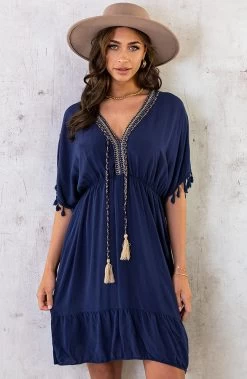 Musthave Deal Oversized Jurk Gouden Detail -Kleding Promotie Winkel Oversized Jurk Gouden Detail Marine 2 586x900 2