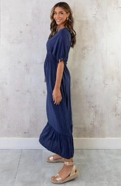 Oversized Jurk Gouden Detail Maxi Marine -Kleding Promotie Winkel Oversized Jurk Gouden Detail Maxi Marine 5 586x900 1