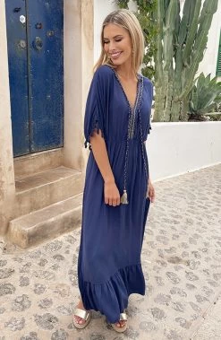 Oversized Jurk Gouden Detail Maxi Marine -Kleding Promotie Winkel Oversized Jurk Gouden Detail Maxi Marine 6 586x900 1