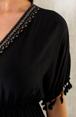 Musthave Deal Oversized Jurk Gouden Detail Maxi -Kleding Promotie Winkel Oversized Jurk Gouden Detail Maxi Zwart 586x900 1