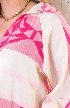 Oversized Kelim Blouse Pink -Kleding Promotie Winkel Oversized Kelim Blouse Pink 4 586x900 1